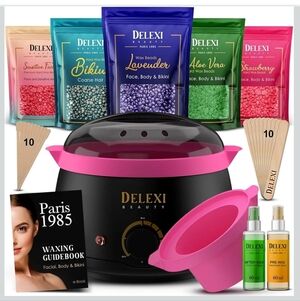 💅 Delexi Premium Waxing Kit - Smart-Heat Wax Warmer 41 Piece Set